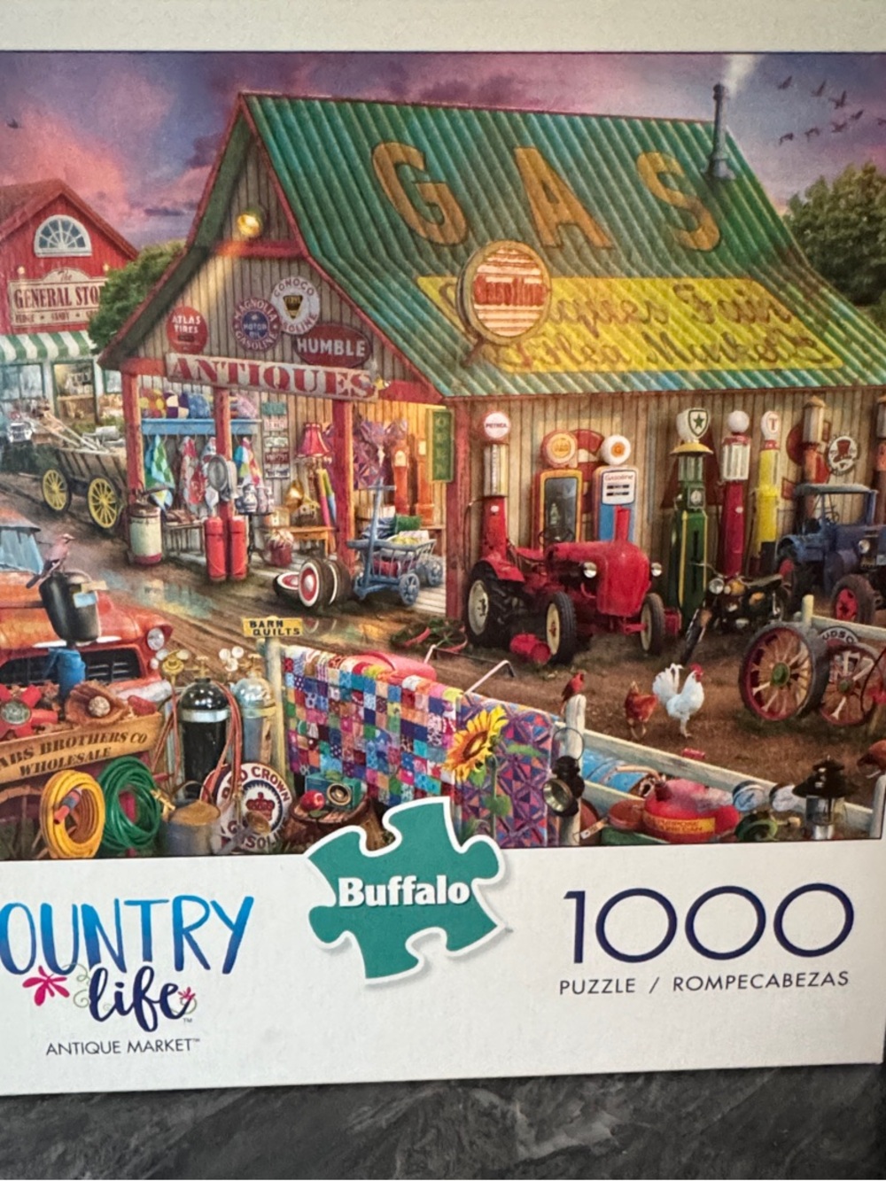 Buffalo David Bitton Antique Market Puzzle - Green, Red, Yellow, Blue